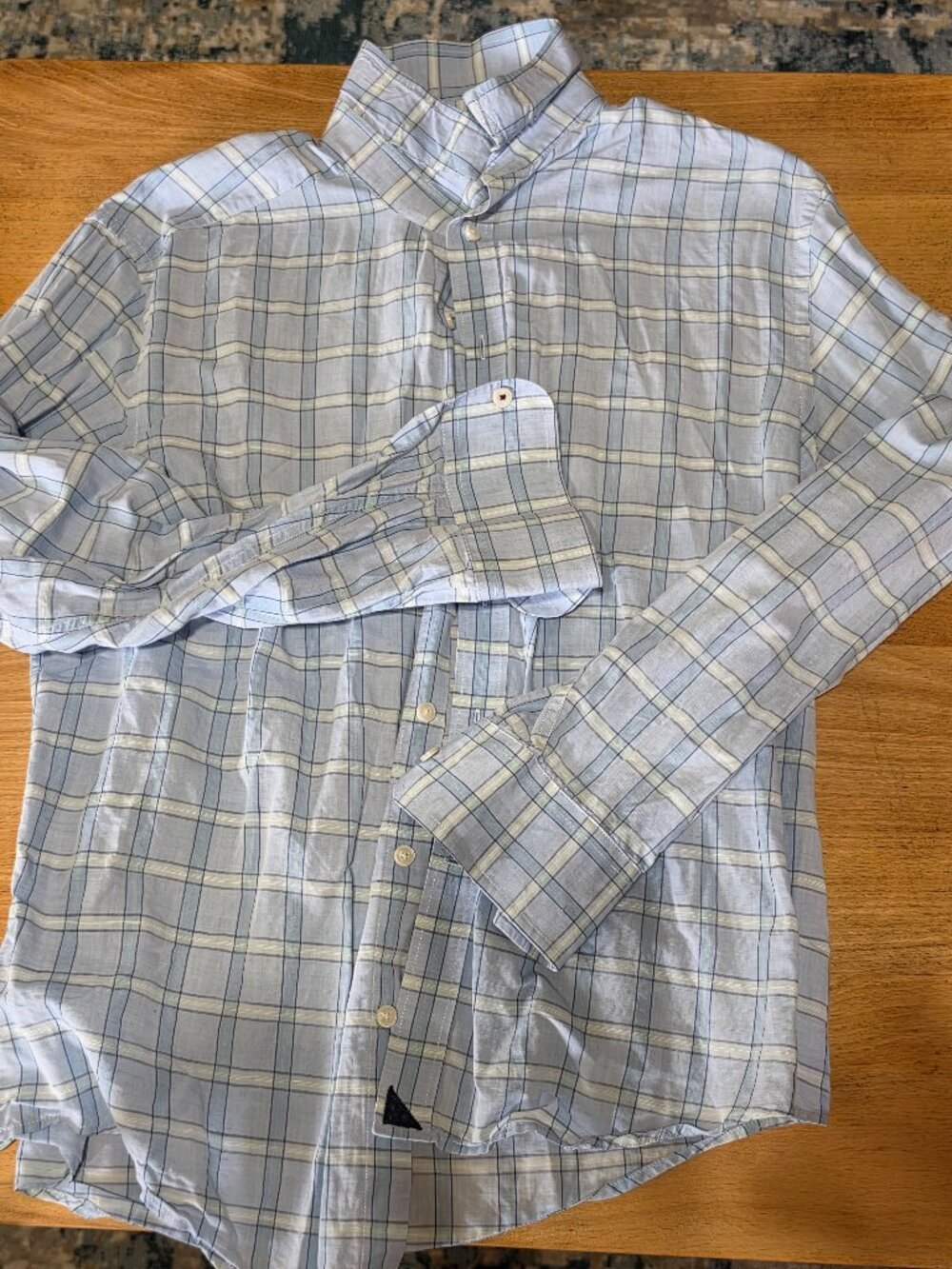 Untuckit Men’s Cotton-Linen Plaid Button-Down